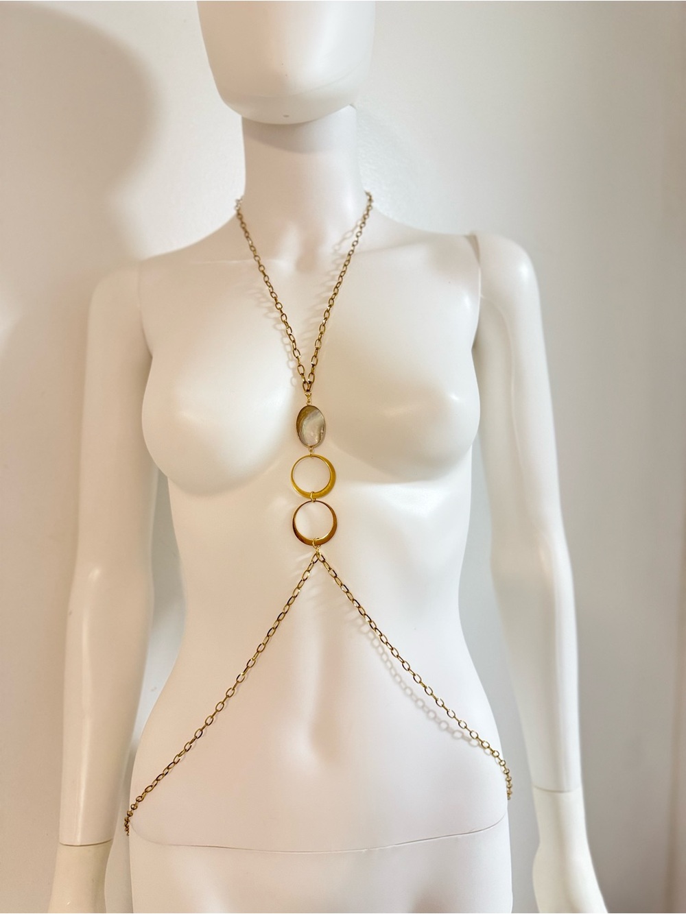 Gold Multi-Ring Body Chain Necklaces